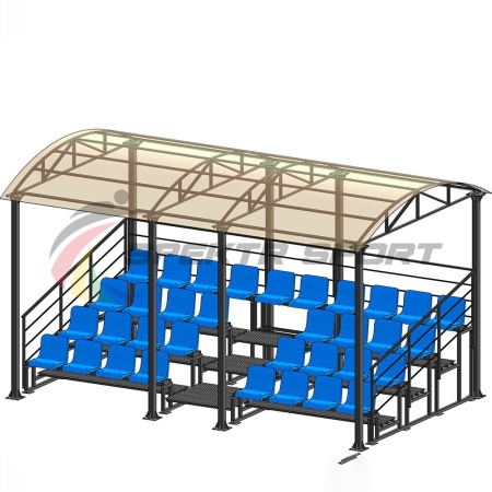 Купить Трибуна для зрителей 4 ряда на 34 места с навесом и перилами в Ишиме 